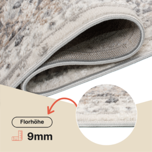Teppich Valley Grau Kupferfarbe Ornamente Vintage