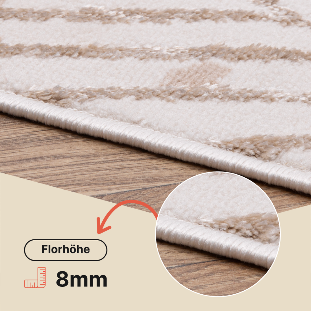 Teppich Crystal Grün Gold Creme Blätter 3D Effekt