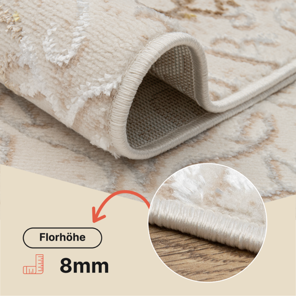 Teppich Ares Creme Braun Ornamente Vintage