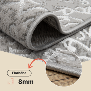 Teppich Ares Grau Ornamente Vintage