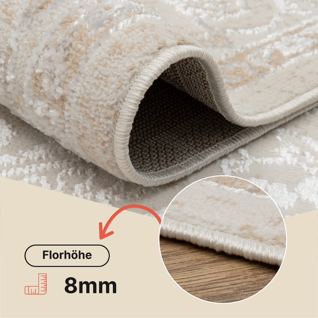 Teppich Ares Creme Vintage Medallion