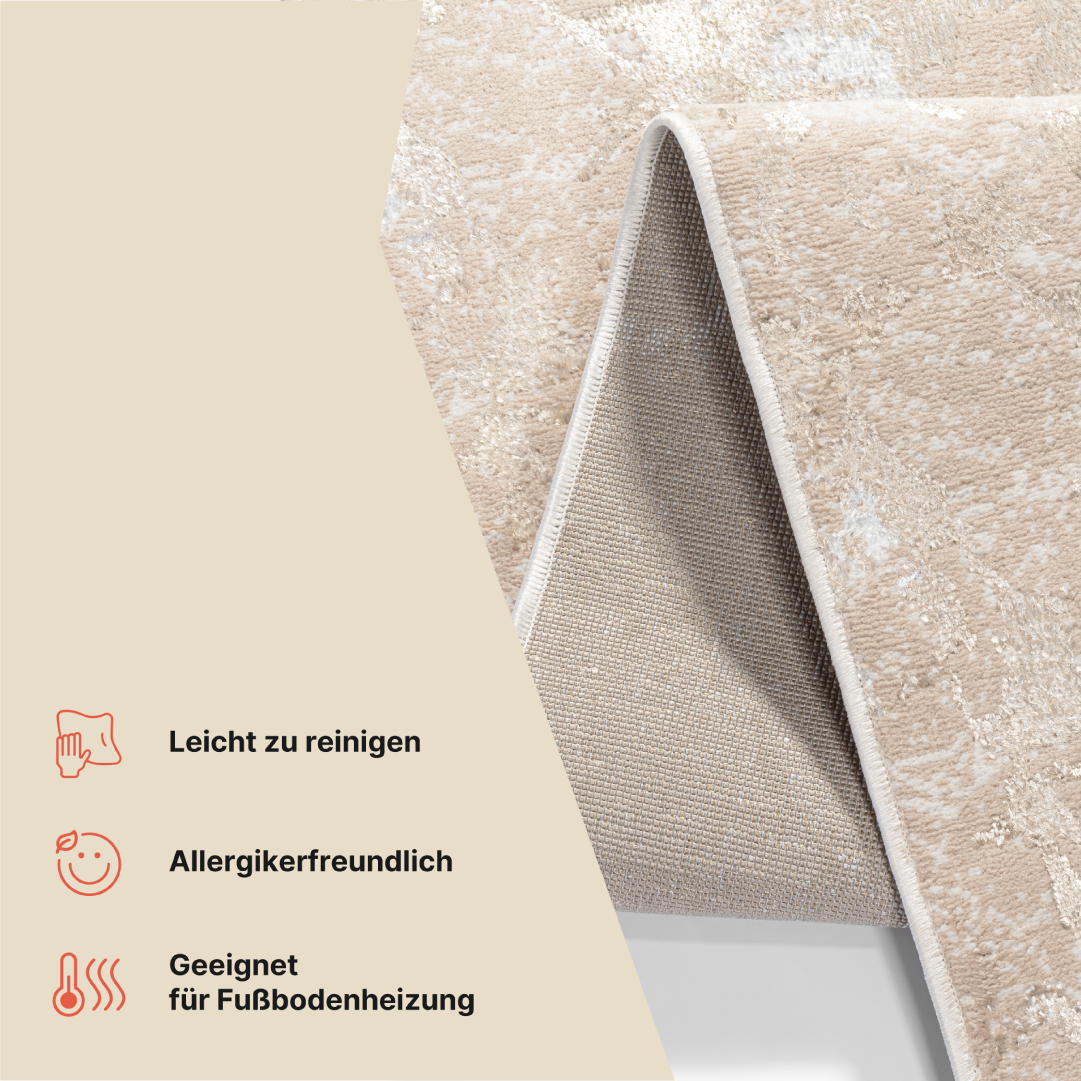 Teppichläufer Crystal Beige Gold Modern