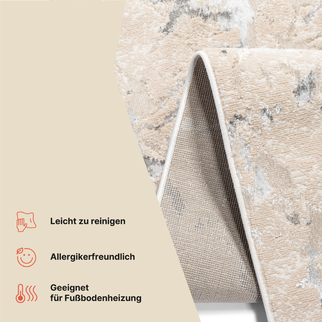 Teppichläufer Crystal Beige Grau Modern