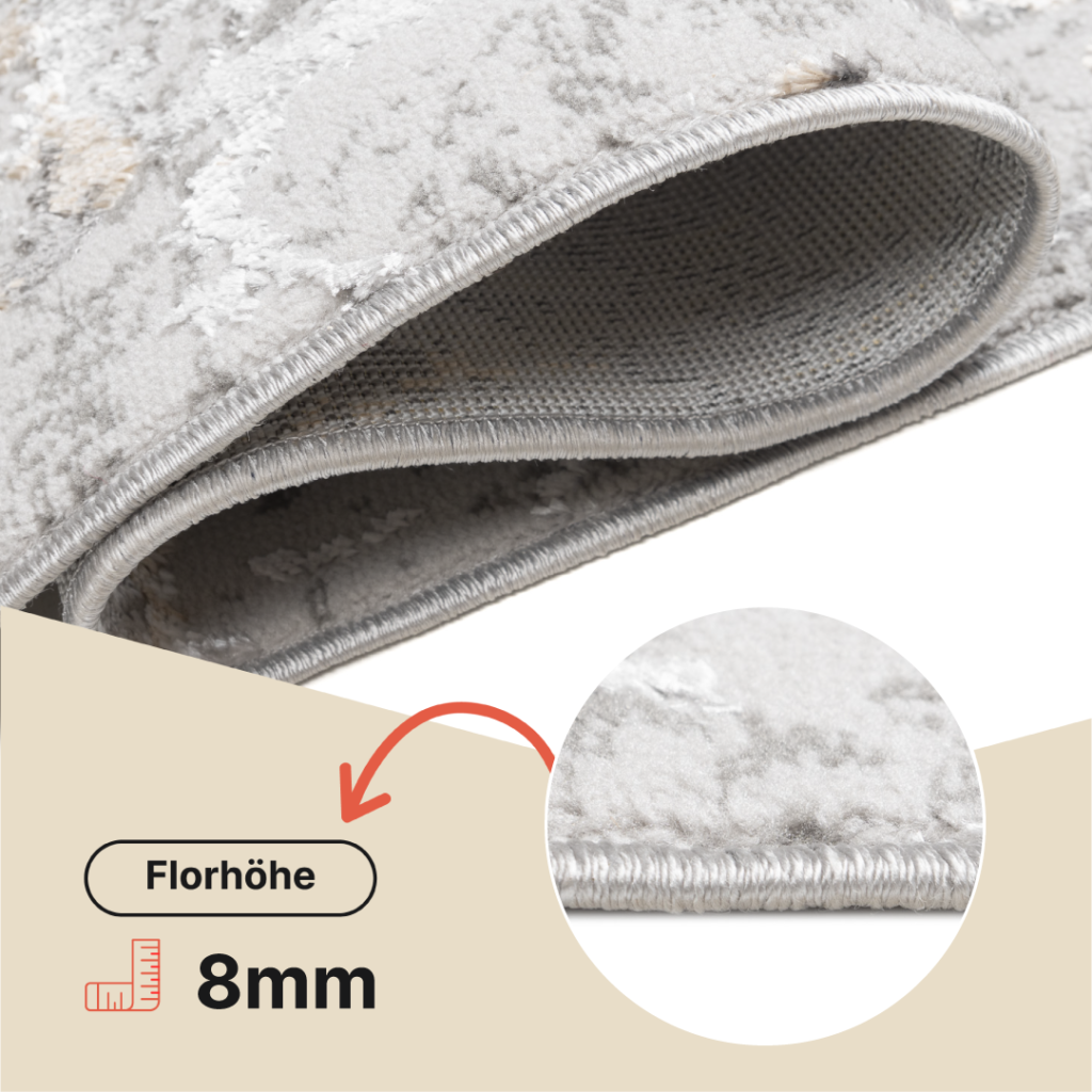 Teppichläufer Crystal Grau Beige Abstrakt Meterware