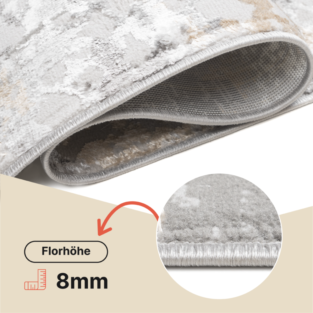 Teppichläufer Crystal Dunkelgrau Beige Abstrakt