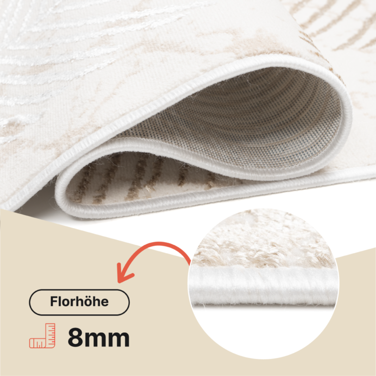 Teppichläufer Crystal Beige Braun Blätter