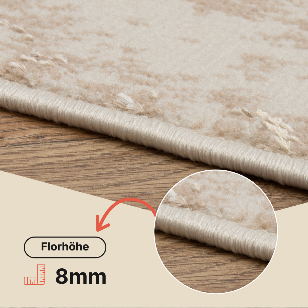 Teppich Crystal Braun Beige Marmor 3D Effekt