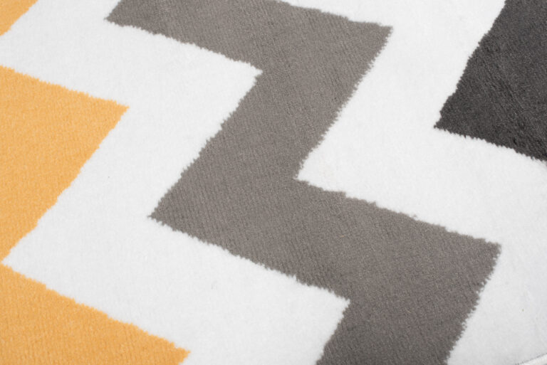 Teppichläufer Maya Grau Gelb Geometrisch Zigzags Meterware