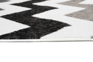 Teppichläufer Maya Grau Schwarz Geometrisch Zigzags Meterware