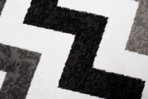 Teppichläufer Maya Grau Schwarz Geometrisch Zigzags Meterware