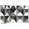 Teppichläufer Maya Grau Weiß Trapeze Quadrate Meterware