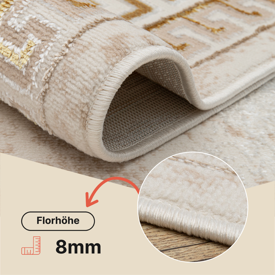 Teppich Ares Gold Beige Medallion Ornamente