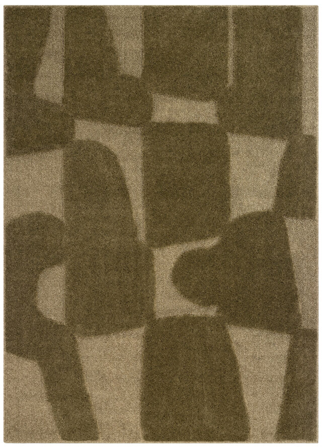 Teppich Relievo 3D Olivgrün Abstrakt