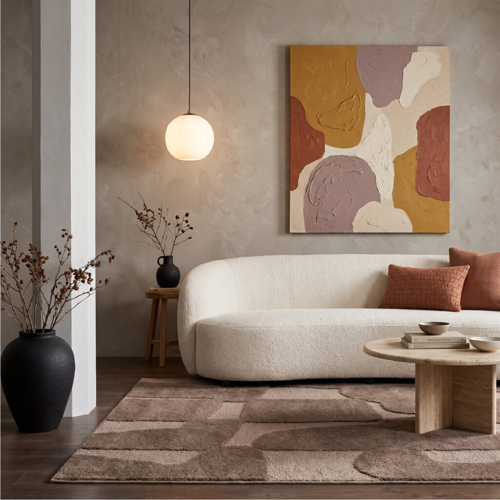 Teppich Relievo 3D Taupe Abstrakt