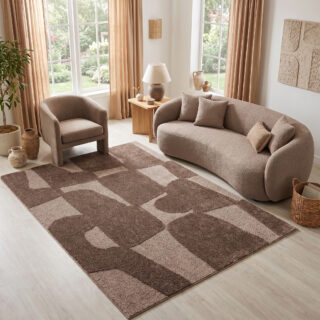 Teppich Relievo 3D Taupe Abstrakt