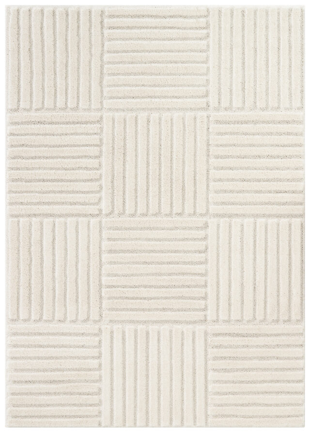 Teppich Relievo 3D Creme Streifen