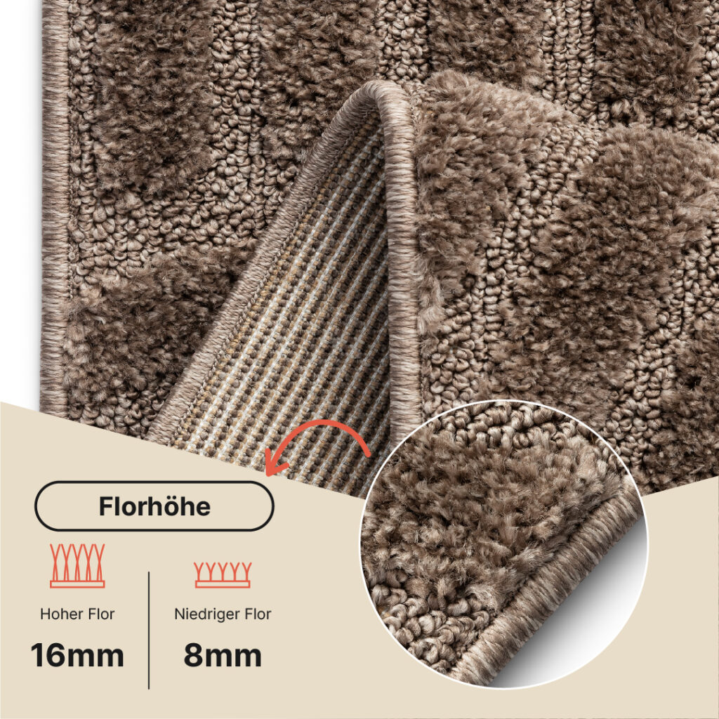 Teppich Linea 3D Taupe Wellen