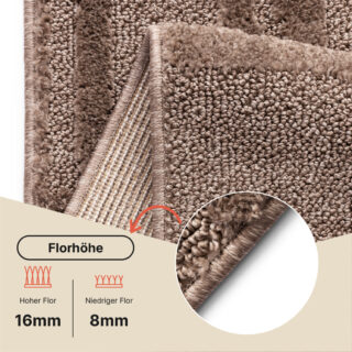 Teppich Relievo 3D Taupe Geometrisch