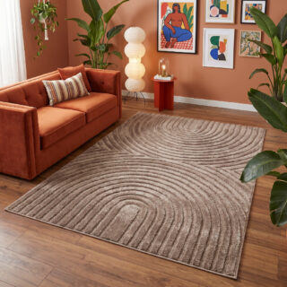 Teppich Linea 3D Taupe Bögen