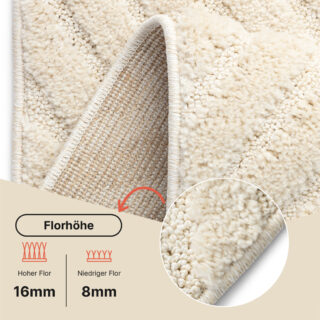 Teppich Linea 3D Creme Bögen