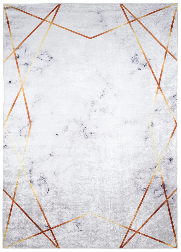 Teppich Toscana Grau Gold Linien