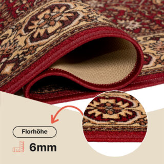 Teppichläufer Rutschfest Dunkelrot Orientalisch Meterware