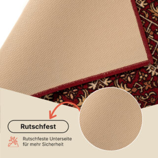 Teppichläufer Rutschfest Dunkelrot Orientalisch Meterware