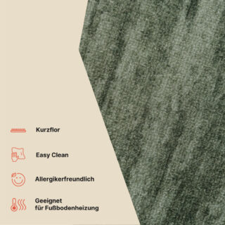 Teppichläufer Rutschfest Grün Meterware