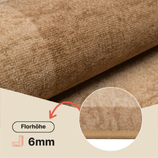 Teppichläufer Rutschfest Braun Beige Meterware