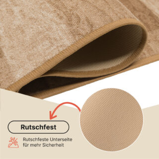 Teppichläufer Rutschfest Braun Beige Meterware