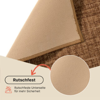 Teppichläufer Rutschfest Braun Rauten Meterware