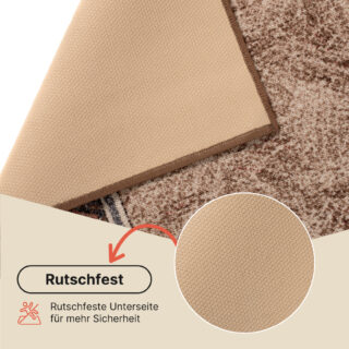 Teppichläufer Rutschfest Braun Beige Geometrisch Meterware
