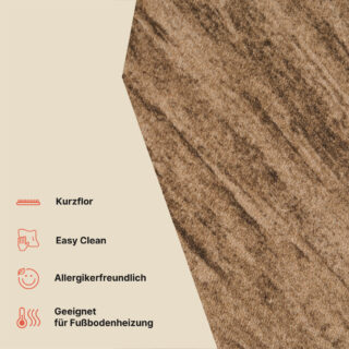 Teppichläufer Rutschfest Dunkelbraun Meterware