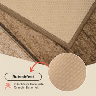 Teppichläufer Rutschfest Dunkelbraun Meterware