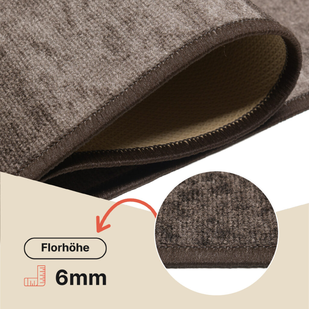Teppichläufer Rutschfest Dunkelbraun Beige Geometrisch Meterware