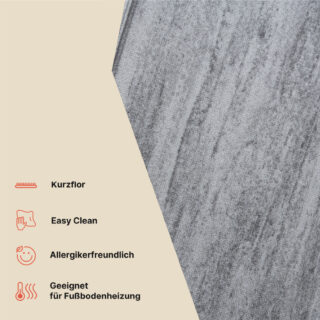 Teppichläufer Rutschfest Hellgrau Meterware