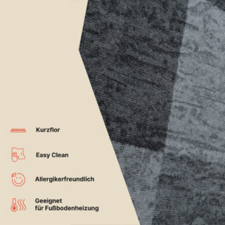 Teppichläufer Rutschfest Grau Meterware