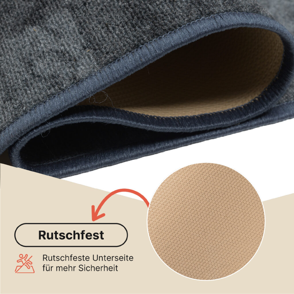 Teppichläufer Rutschfest Grau Meterware