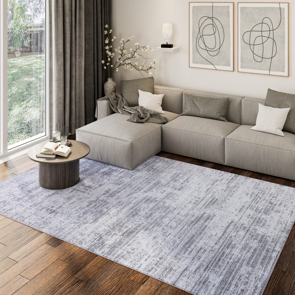 Teppich Como 3D Grau Melange