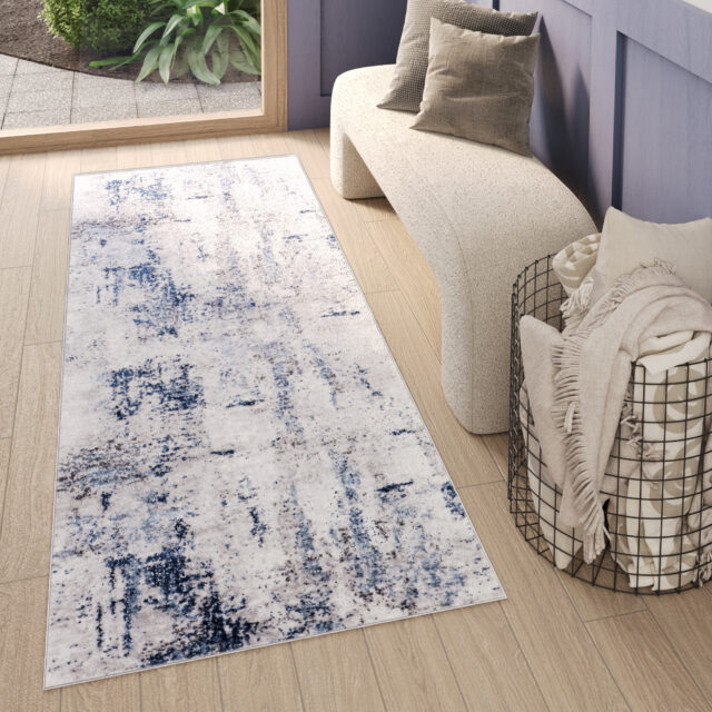 Teppichläufer Sky Grau Blau Abstrakt 3D