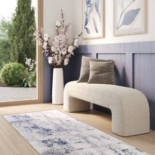 Teppichläufer Sky Creme Blau Abstrakt 3D