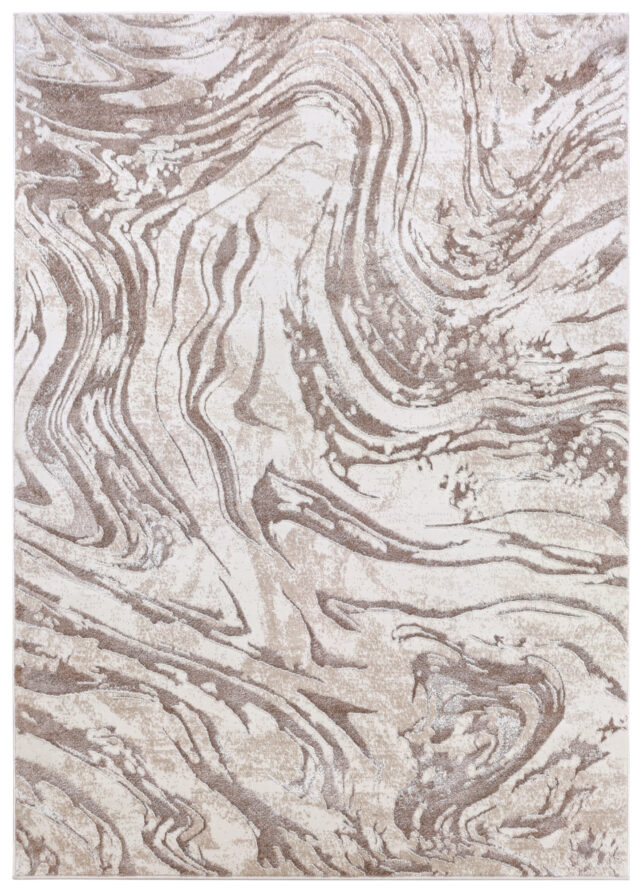 Teppich Como 3D Braun Beige Marmor