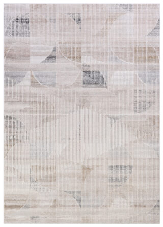 Teppich Como 3D Creme Grau Geometrisch