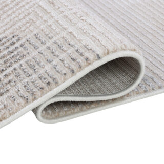 Teppich Como 3D Creme Grau Geometrisch