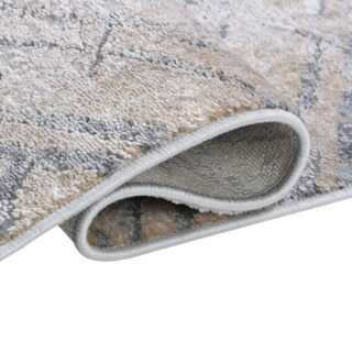 Teppich Como 3D Grau Beige Abstrakt Gitter