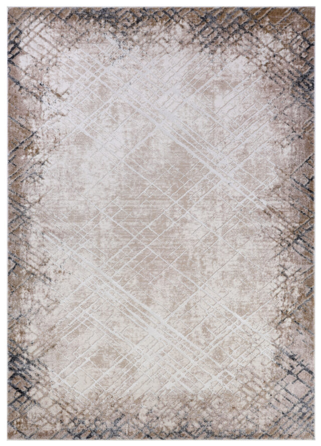 Teppich Como 3D Beige Abstrakt Gitter