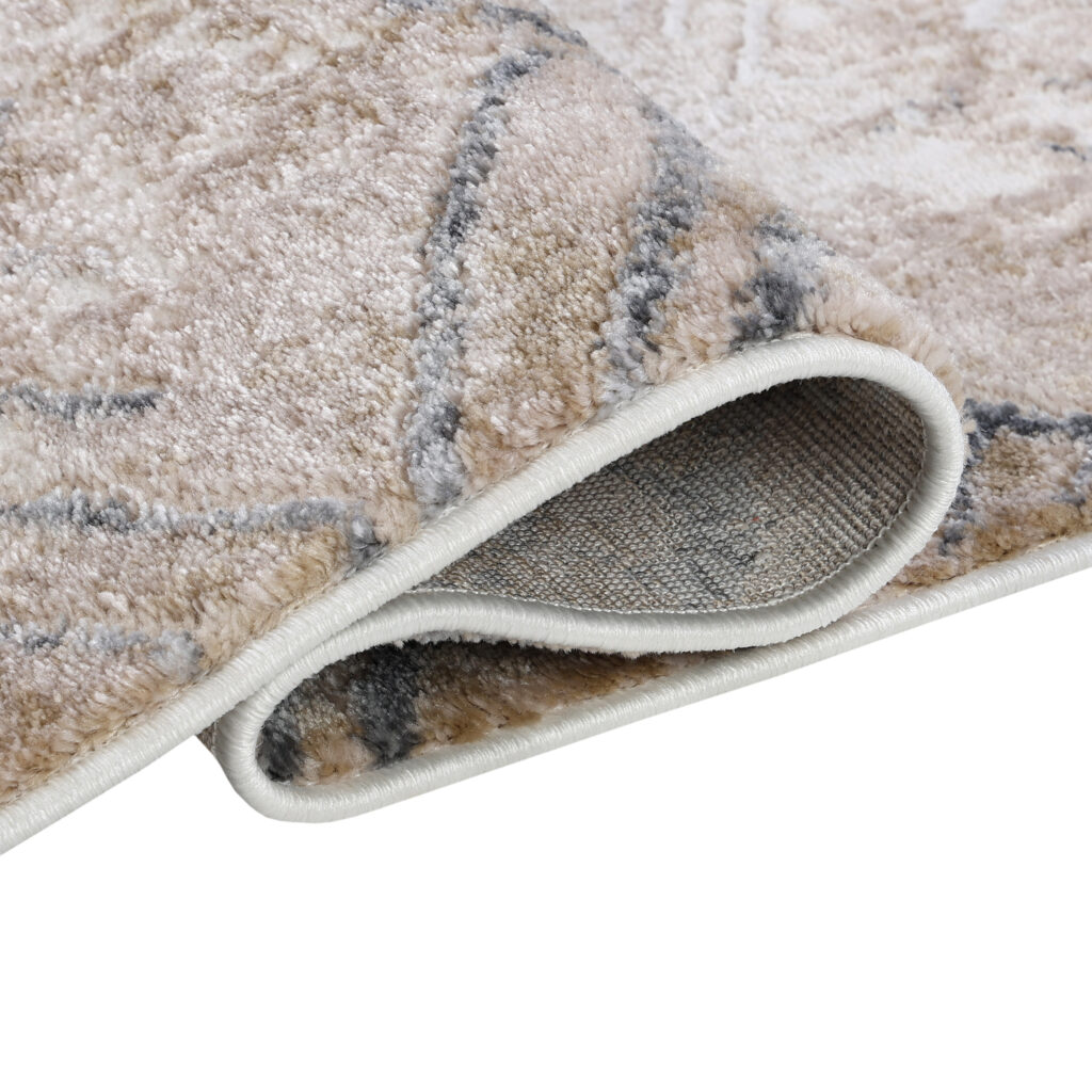 Teppich Como 3D Beige Abstrakt Gitter
