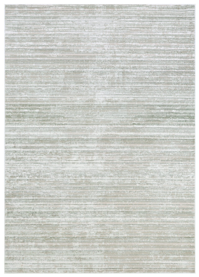 Teppich Como 3D Creme Grün Melange