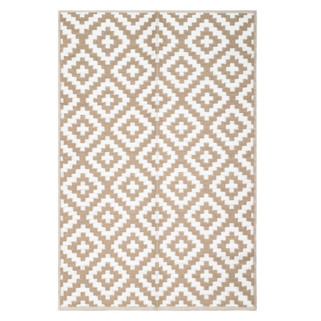 Teppich Ibiza Outdoor Beidseitig Wasserdicht Weiß Beige