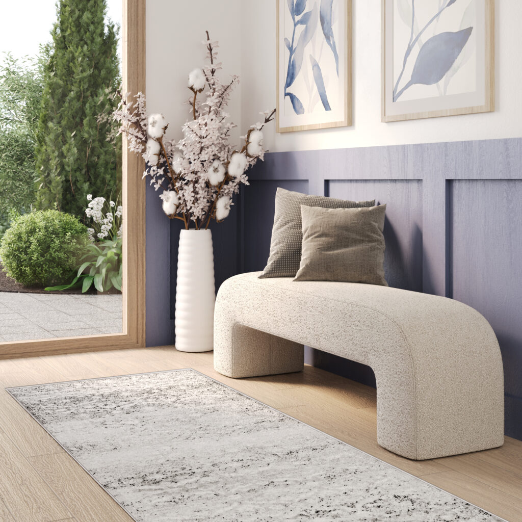 Teppichläufer Sky Creme Grau Abstrakt 3D